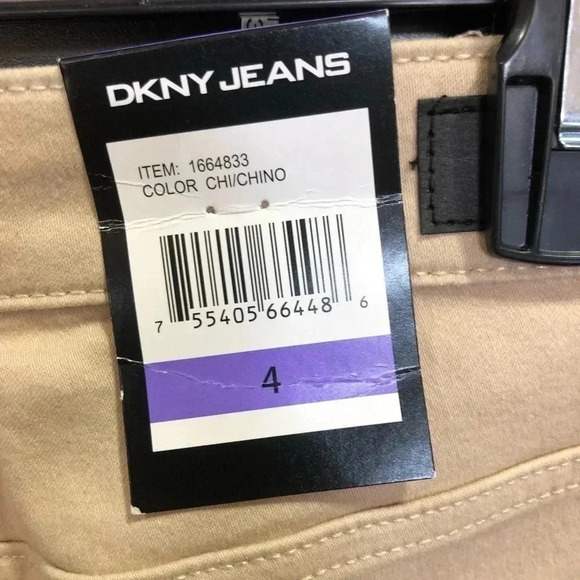 DKNY Mid Thigh, Roll Cuff,5 pocket,belt loop,zip fly, stretch, Chichino Tan - Picture 3 of 8